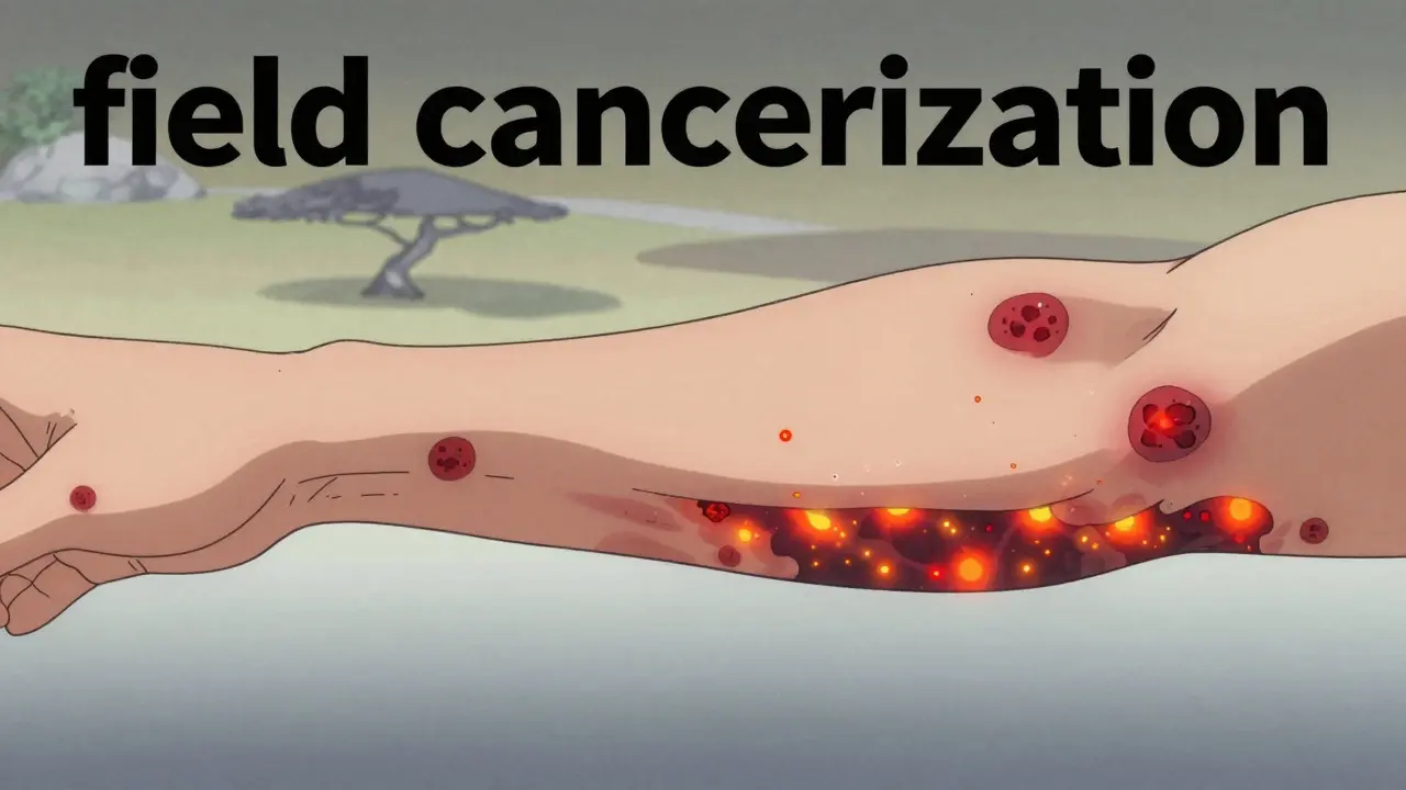 Conceptual anime art showing visible skin spots and hidden underlying sun damage